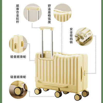 20-Inch Kids Ride-On Carry-On Suitcase, Combination Lock, 6 Wheels - 4