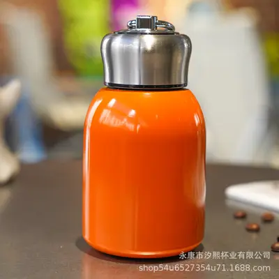 Mini Stainless Steel Thermos Cup 304 with Carry Ring, Portable Outdoor Water Bottle - 9