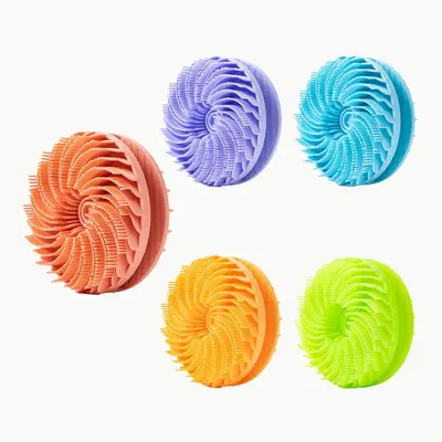 Silikon banyo fırçası, çift taraflı peeling vücut temizleme fırçası, ev tipi cilt yenileyici banyo fırçası, silikon saç yıkama fırçası - 7