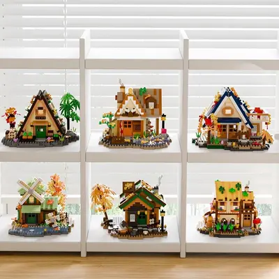 DIY Wooden Forest Log Cabin Building Block Set for Children - 4