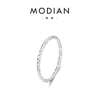 MODIAN S925 gümüş çiçek motifli ince halka - 7