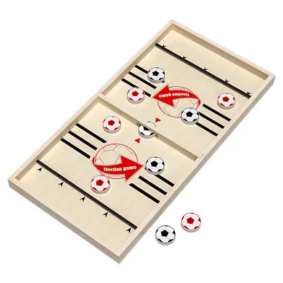 Two-Player Wooden Finger Billiards Table Game, Flicking Parent-Child Toy