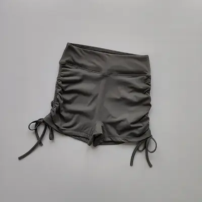 Damen-Yoga-Shorts, dreiviertel Länge, nahtlos, hoher Bund, Kordelzug - 9