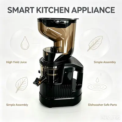 Slow Juicer mit großem Durchmesser, Obst- und Gemüsesaft - 7