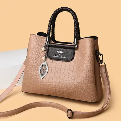 Women's Large-Capacity Tote Handbag with Crossbody Strap - 11