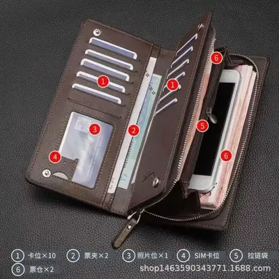 Erkek Uzun ve Kısa Cüzdan Metal Kenarlı Kore Tarzı Yatay Model - 5