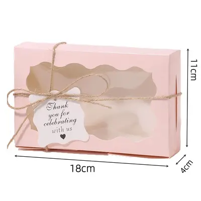 Kraft Paper Cake and Cookie Box with White Clear Window