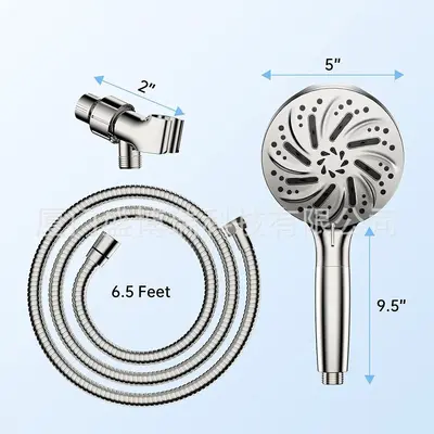 Booster Shower Set with 8-Mode Exposed Shower Head and Back Spray - 10