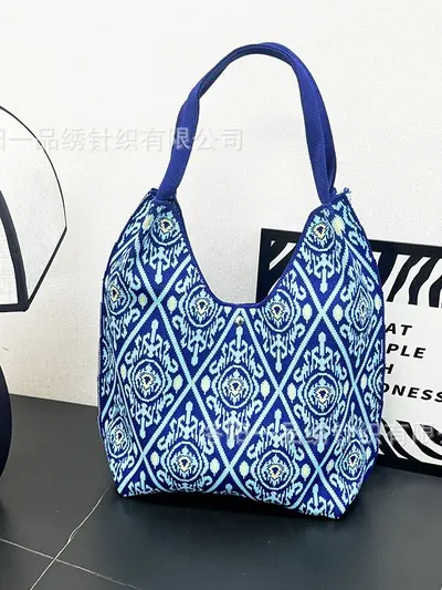 Xinjiang Aileidesi Etnik Tarz Retro Tote Tek Omuz Çantası - 5