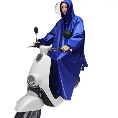 Electric vehicle raincoat with sleeves, extended length