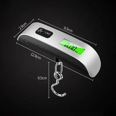 Taşınabilir elektronik el ölçeği bagaj yaylı ölçek kanca çubuk ölçeği yüksek hassasiyetli seyahat parsel ölçeği balıkçılık kanca ölçeği - 8