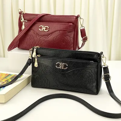 Damen-Umhängetasche und Clutch mit Münz- und Handyfach