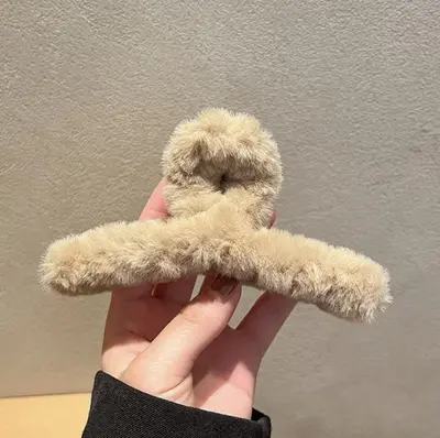 Hair Claw Clip for Women at the Back of Head, Large Plush Hair Claw Clip, Premium Fall and Winter Hair Claw Clip, Shark Clip, New Hair Claw Clip - 12