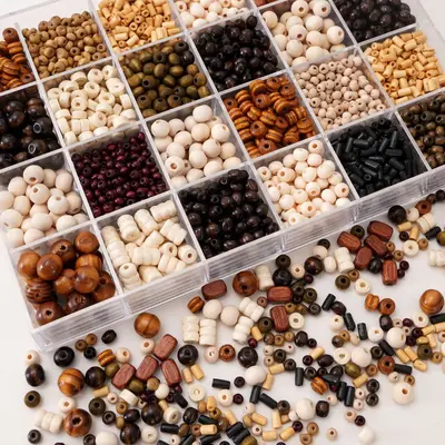 Vintage Wooden Round Spacer Beads for DIY Jewelry and Bracelet Making