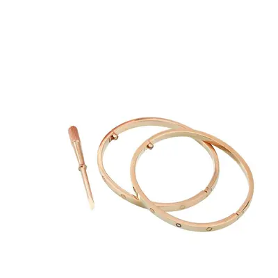 18 karat rose gold narrow version 6th generation card plus non-fading ten diamond women's bracelet, narrow version single claw and single diamond double titanium steel bracelet