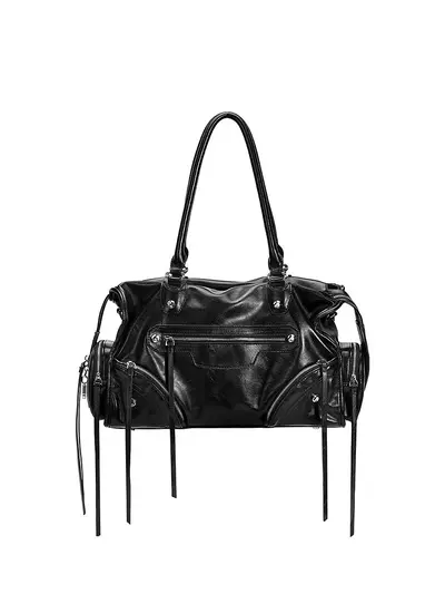 Women's Retro Motorcycle Small Square Bag with Rivets, Single Shoulder, Summer 2026 - 7