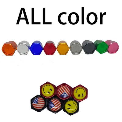Yaratıcı tutkal kısa altıgen valf kapağı toz geçirmez evrensel araba lastik valf kapağı sınır ötesi logo