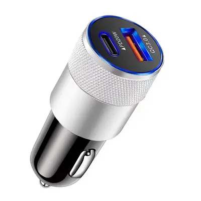 Emniyet çekiçli araba şarjı küçük çelik top araba şarjı dijital ekran sabit 12.5 araba şarjı USB + PD QC3.0 hızlı şarj - 11