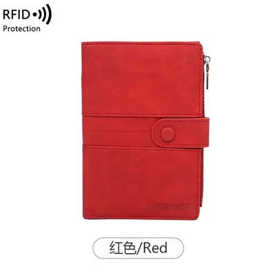 Sınır Ötesi Cilt Duyarlı Hırsızlık Önleyici RFID Pasaport Çantası Fermuar Toka Pasaport Kılıfı Kimlik Belgesi Dosyası Çok Fonksiyonlu Seyahat Pasaport Paketi - 9