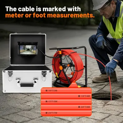 Cross-border foreign trade best-selling 7-inch recording Kemei industrial pipeline endoscope camera video inspection device with waterproof probe