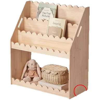 Grenzüberschreitender Kinder-Fächerregal, vierschichtiges Montessori-Kleinkind-Holzregal