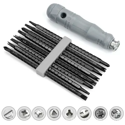 Multifunctional Magnetic Screwdriver Set with High-Hardness Cross and Special Bits