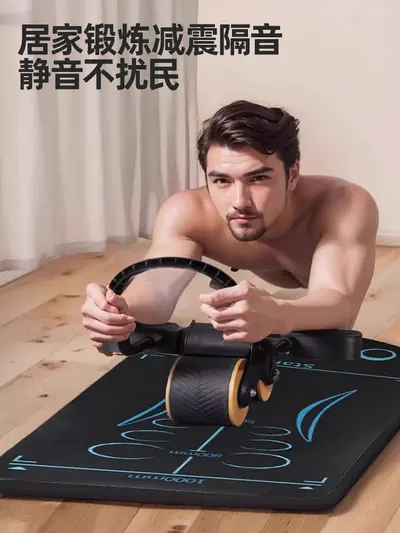 Ab Wheel Knee Pad and Thick Yoga Mat with Markings, Silent - 3