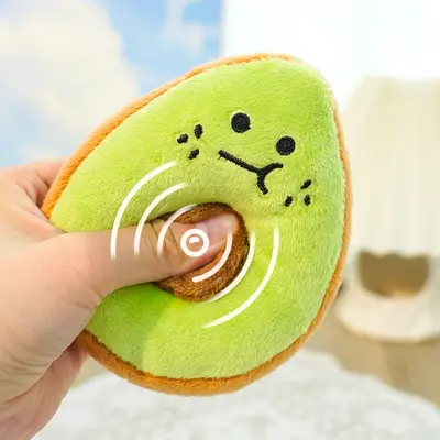 Pet Plush Avocado Squeaky Toy for Dogs and Cats, Teething and Boredom Relief - 1
