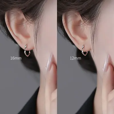 S999 gümüş kulak çivisi, Möbius halkası, minimalist tasarım - 3