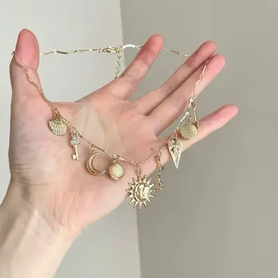 Multi-layer clavicle chain necklace with stackable tassels - 10