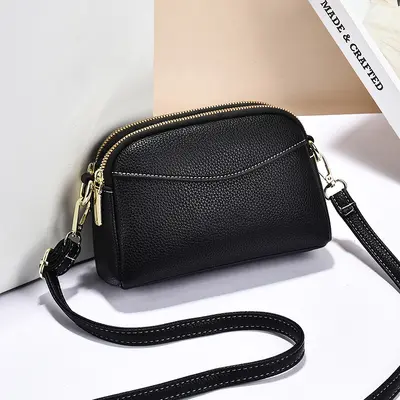 Kadın Çapraz Askılı Çanta Yeni Model Moda Mini Küçük Çanta Çift Fermuarlı Anne Telefon Çantası Çok Amaçlı Küçük Kare Çanta - 9