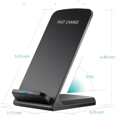 Foldable Q740 Wireless Charger, 15W, Desktop Phone Stand, Dual Coil - 8