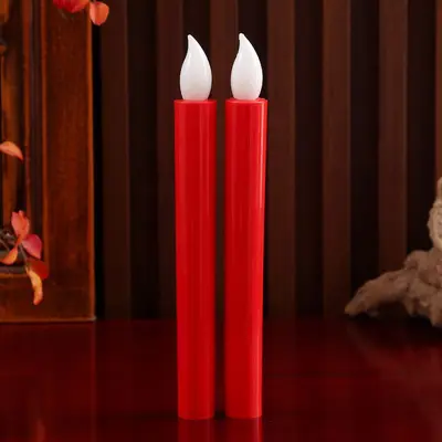 LED elektronik simüle mum ışığı kırmızı ev yeni yıl tütsü kokusuz mum ışığı Buda sunağı mum standı evlilik taşınma - 7