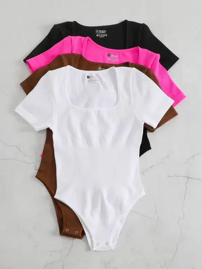 Yoga-Bodysuit, Kurzarm, taillenformend, po-liftend - 6