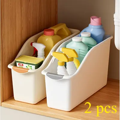 Rolling kitchen organizer storage box for countertop and under-sink - 8