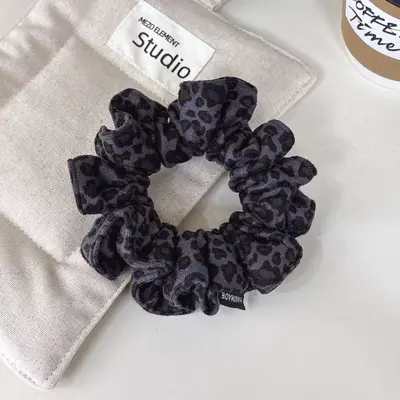 Suede-Look Leopard Print Thick Hair Tie for Low Ponytails and Buns - 10