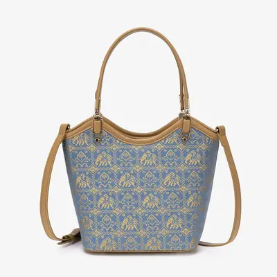 Guangxi Zhuang Brocade Elephant Pattern Women's Basket Bag - 7