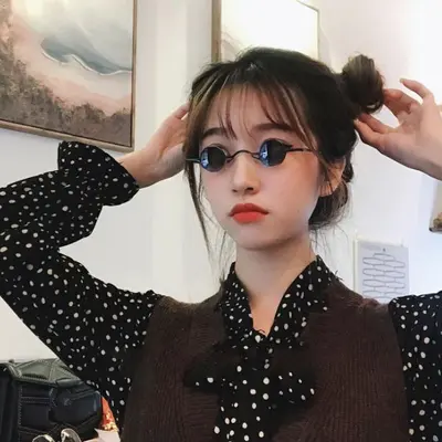 Men's Round Retro Mini-Lens Sunglasses, Small Frame - 5