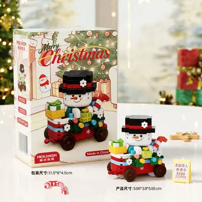 6'sı bir arada Noel temalı yapı blokları, çocuklar için Noel hediyesi - 12