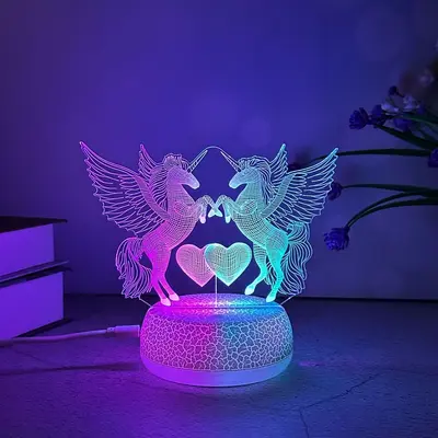 Fabrika doğrudan satış akrilik 3D gece lambası yatak odası başucu masaüstü dokunmatik çocuk hediye LED gece lambası toptan - 13