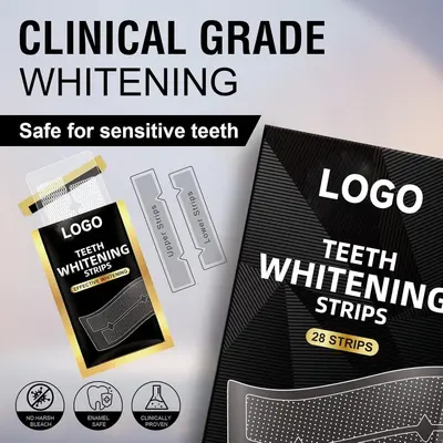 Teeth whitening strips, non-acidic and safe for sensitive teeth
