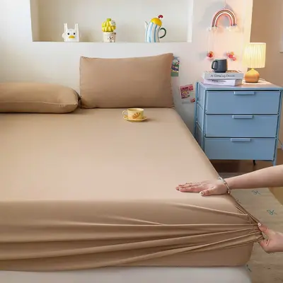 Summer Cooling Seamless Lycra Fitted Mattress Cover, 3-Piece Set - 10