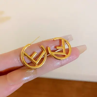 Silver needle stud earrings women's, vintage, gold-tone, versatile - 10