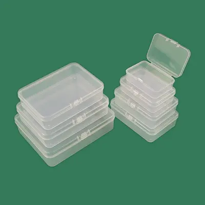 Kapaklı dikdörtgen şeffaf saklama kutusu PP kutu şeffaf plastik kutu 150mm uzunluğunda toptan ambalaj kutusu