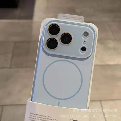 İnce Halka Manyetik Sıvı Silikon iPhone 17 Pro Telefon Kılıfı Yeni Model iPhone 16 Max Kristal Lens 18
