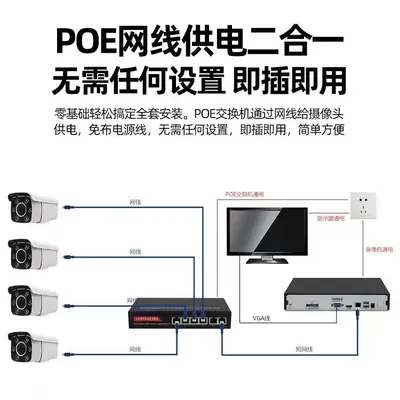 Monitör poe kablolu izleme ekipmanı seti HD kamera mağazası ev video kaydedici kamera su geçirmez