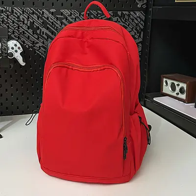 Korean Style Solid Color Large Capacity Backpack, School and Daily Travel - 9