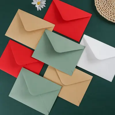 Retro Kraft Paper Envelopes, White, Multiple Sizes, for Cards and Letters