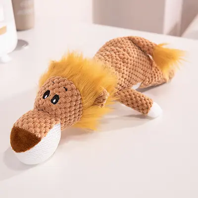 Bone-Shaped Plush Dog Toy, Tear-Resistant, Squeaky - 7