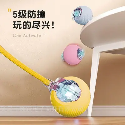 Automatic Dog Toy Bouncing Ball, Electric Smart Walking and Self-Play Chew Ball - 5